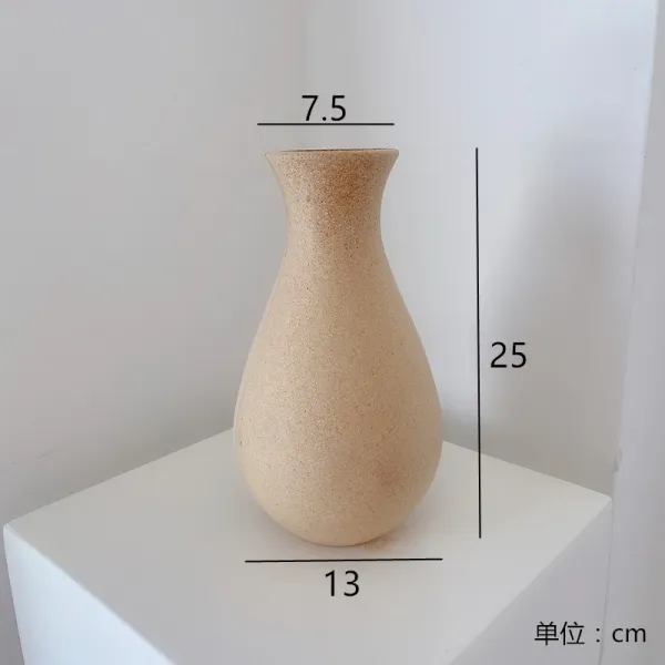 우드 클래식 핸드메이드 구제 거칠다 목 핑크 강압 접착 실내 진열 장식품, 중간사이즈 꽃병 （적합 꽂다 본점 장