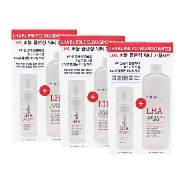 비바스 라하 카밍 버블클렌징워터150ml+500ml 기획세트, 3세트, 650ml