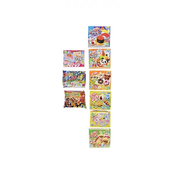 Kracie Popin Cookin 9 Item Bundle with Sushi Hamburger Bento Takoyaki Cake Shop and More, One Color, One Size