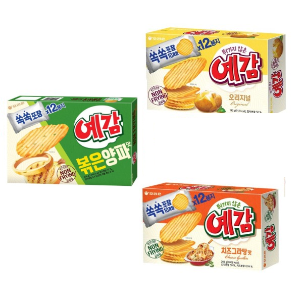 오리온 예감 오리지널 192g+치즈그라탕 204g+볶음양파맛 204g[총3개], 1set