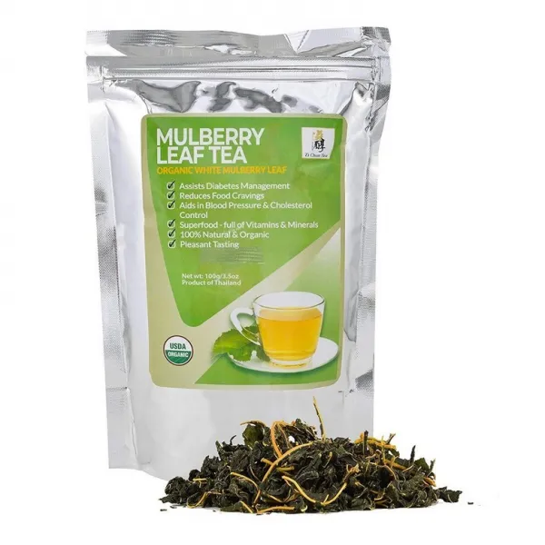 [미국직구]Zi Chun Tea S USDA 유기농 뽕잎 차 태국에서 루스 리프 화이트 멀 베리 티 자연적인 혈당 조절 최적화 당뇨병 웰빙 허브 티 3.5oz, 선택, 상세설명참조