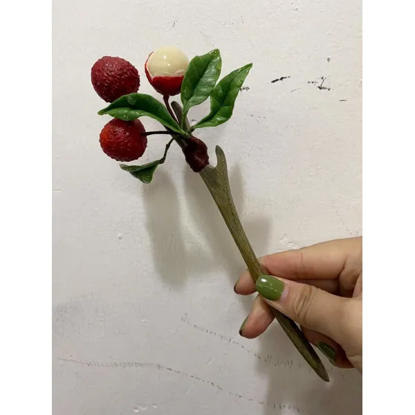 옥 서리령각 재료기 화합집 고품 노후재고 유리 꽃비녀 한 가지 물건 폭의 그림 지속되다 13 4511687179