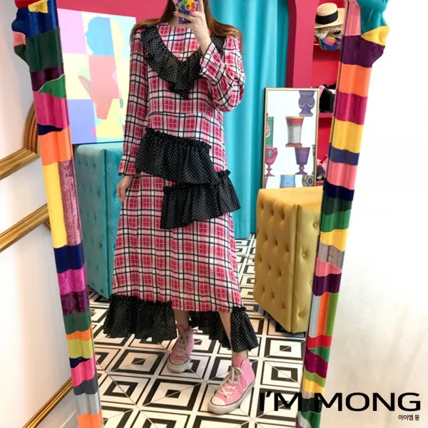 아이엠몽 여성 니트 무지 리본 베이직 루즈핏 슬림핏 깔끔한 캐주얼 예쁜 일자핏 후드 레이스 원피스 Bb2214042hj