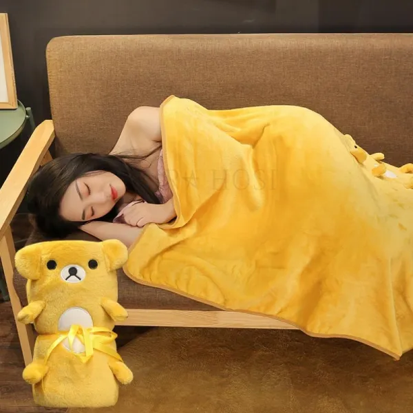 Kirahosi 무릅 담요 밍크 담요 낮잠이불 여행용 학생 사무실 이불 53 Hr11 N173gxm 화이트