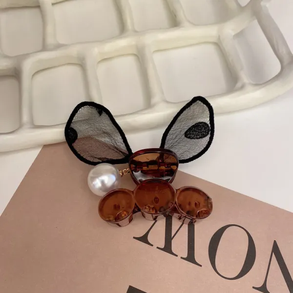 귀여운 토끼귀 머리핀 핀셋 한국 앞머리 핀 머리장식 심플망홍 기질 뒤통수 머리핀