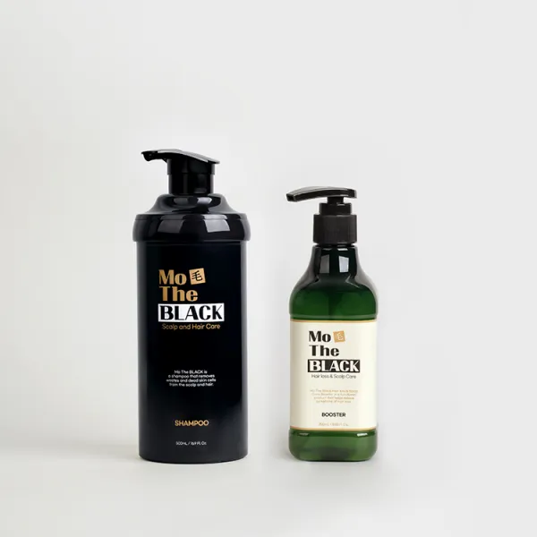 모더블랙 흰머리새치 14일 염색샴푸 500ml, 모더블랙샴푸(500ml) 1개+부스터(250ml) 1개