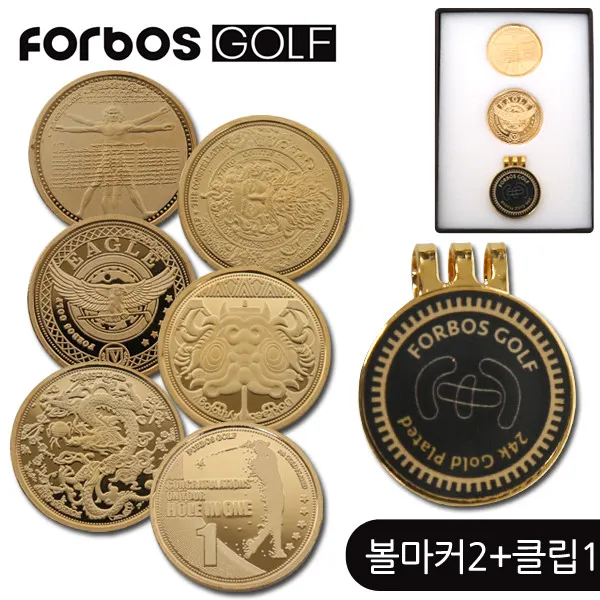 [포보스] [골프] 볼마커 선물세트B (볼마커2+클립1)_235770, 색상:19_도깨비+도깨비+클립 / 사이즈:FREE