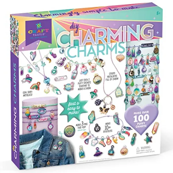공예 타치 스틱 - DIY 매력 매력 - 세련된 목걸이 팔찌 100 세 이상 기본 요금 스티커 매력있 (Charming Charms DIY Bracelet Craft Kit)