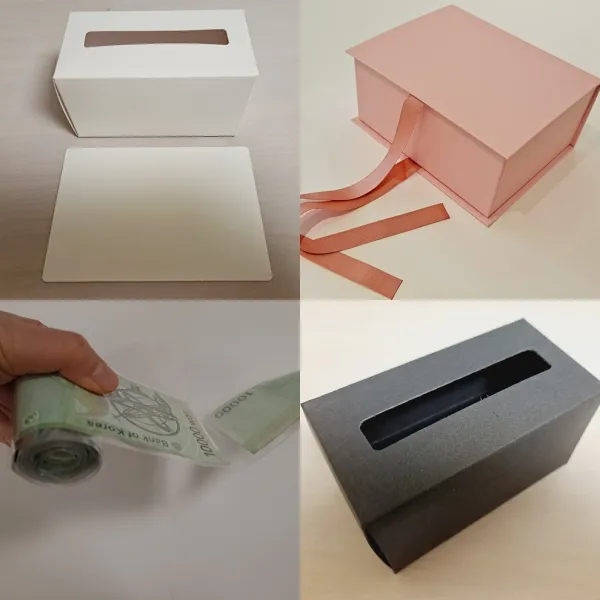 반전용돈박스 만들기 diy 재료 돈 뽑는 케이크 나오는 돈티슈 휴지 어버이날 꽃 생신선물 환갑선물, 돈티슈 각 (화이트)
