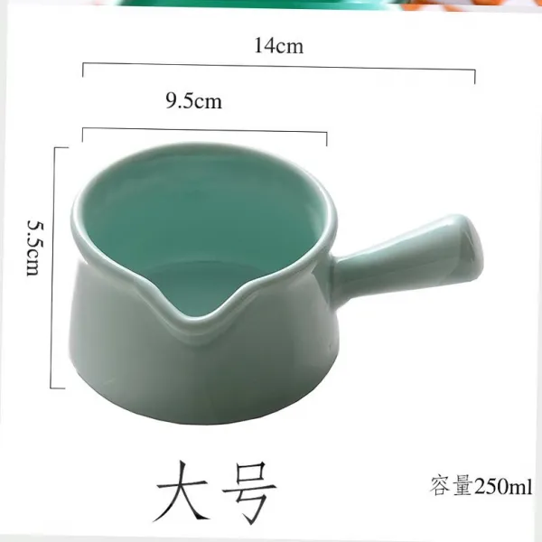 모모직구마켓 믹손잡이 손잡이를 달다 때리다 알 물길을 끌다 말참견함 핸들스틱 도자기 밀크주전자 잔 컵 탕굽다 양식 쥬스, T41 -라이트그린 색깔 （큰사이즈