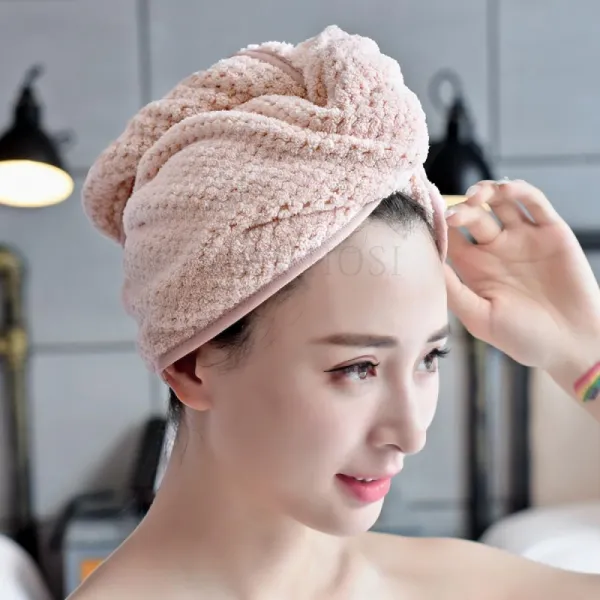 kirahosi 드라이 헤어 타월 머리수건 타올 두건 가정 수건 여행용 샤워두건 119 GS6 +덧신 증정 AB1ifdqg, 커피, 1