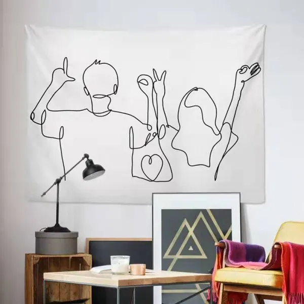 패브릭포스터 마티스 월행잉 천포스터 홈카페 인 교수형 천 손으로 그린 배경 천 조수 침대 옆 그물 레드 룸 레이아웃 태피스트리 기숙사 임대 주택 개조 벽 그림, B타입 130 * 150cm