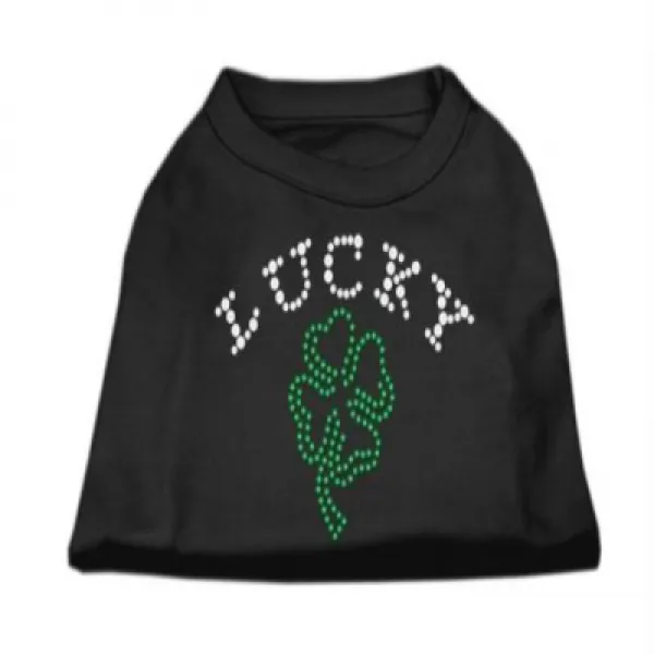 Mirage Pet Products 4-Leaf Clover Outline Rhinestone Pet Shirt Small Black 신기루 애완 동물 제품 4 잎 클로버 개략, null세트