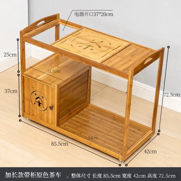 찻물 차 이동 가능 하 다 다목 적 이동 식 찻상 차 타이어 가져오다 옷장 문 이동 죽 차 큰 찻상 가정용 차반 베란다 작은 찻잔 세트 거실 찻물 벨트 카운터 문 원색 차, 상세페이지 참조
