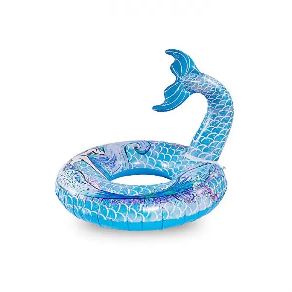 Wishtime 인어 튜브 아동용 빅 사이즈 수영장 플로트 수영 보트 강사 물놀이 맹활약 해변 장난감