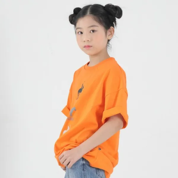 카발레이루 남녀공용 주니어 오버핏 반팔티 그라데이션 CAVAL-J203