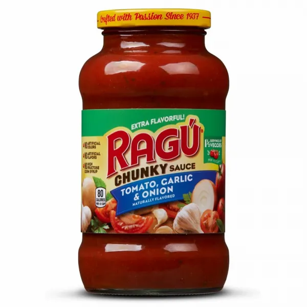 Ragu 라구 청키 토마토 갈릭 어니언 파스타 소스 680g 6팩 Pasta Sauce Chunky Tomato Garlic Onion, 단일상품