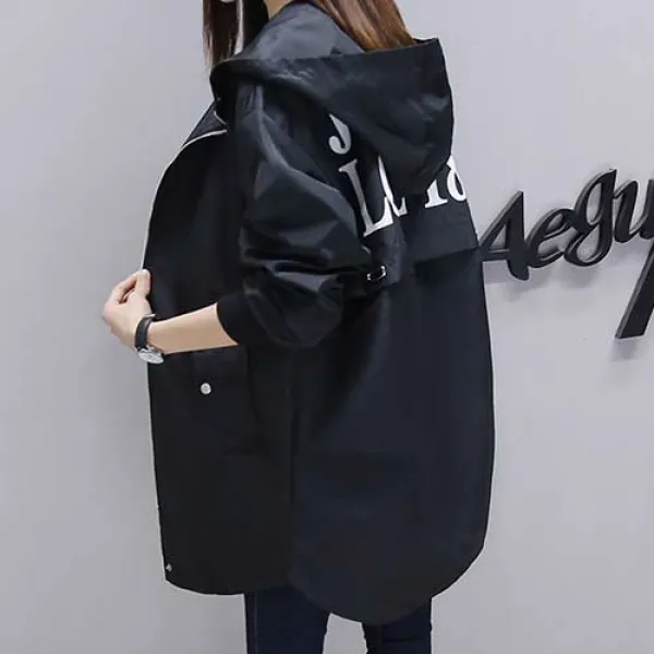 썬왕 빅사이즈 데일리후드 바라마막이 여성점퍼 봄 가을 루즈핑 롱3192