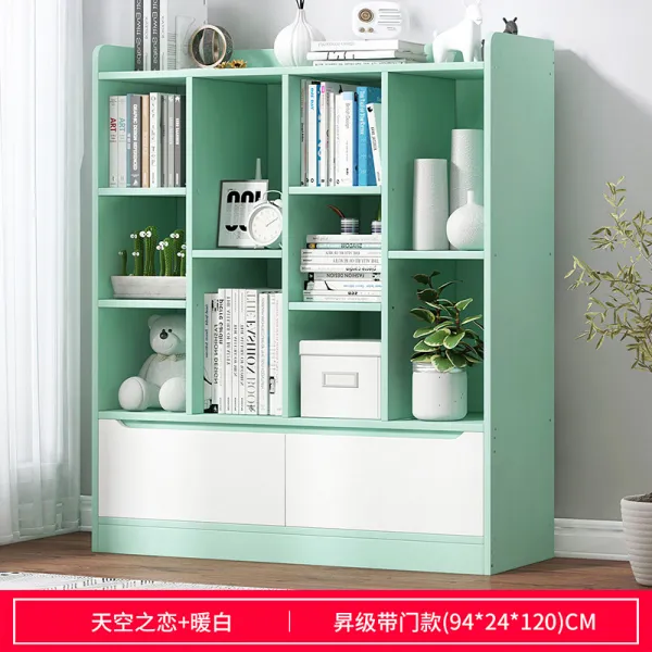 책꽂이 착지 가정용 레이어드 문 심플 경제적유형 수납책장, 문하생이달린돈천상지애_따뜻함0.6-0.8메터와이드