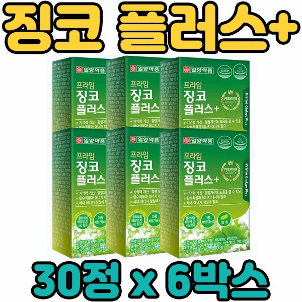 일양약품 징코 은행 잎 추출물 비타민 B1 B2 B6 셀레늄 나이아신 철 판토텐산 아연 망간 구리 플라보놀 배당체 종합 멀티 복합 기능성 정 영양제 보충제 보조제 온 우리 가족 전연령 남녀노소 중년 장년 노년 층 부모님 성장기 어린이 청소년 현대인 직장인 6박스 30정