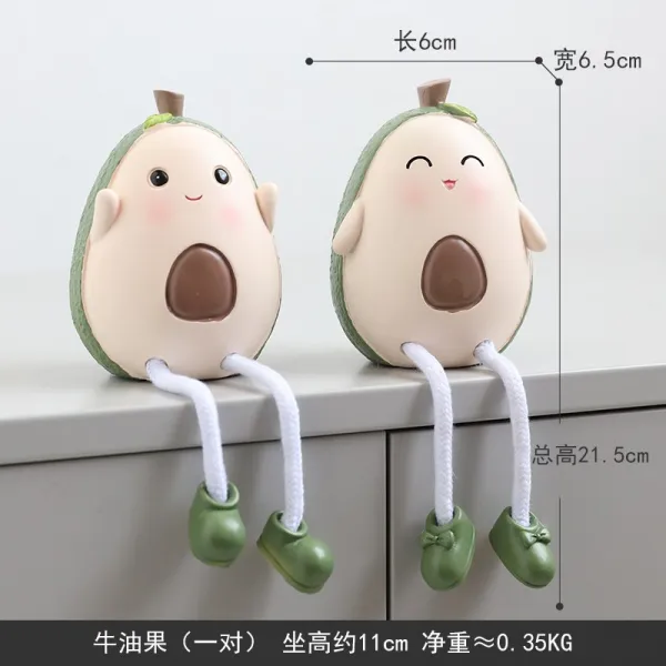 베베미소 인테리어 INS 무드 노르딕 인싸템 맹물 큐트 펜던트 펀텐트 인형 독창적 칸막이보드 침실 방 엔틱한디자인, 아보카도 （한쌍 ）