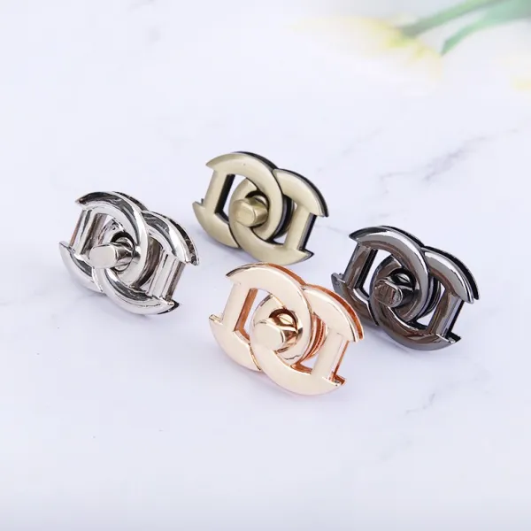 짱패브릭 명품스타일 가방잠금장식/로타리잠금장식, 블랙실버