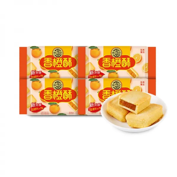 트로벨 후지 파인애플 크리스프 184g * 4 봉지 환원 설탕 과일 샌드위치 아침 페이스트리 디저트 전문 스낵 구식 스낵, 오렌지 크리스프 184g * 4 봉지 [총 32 개입]
