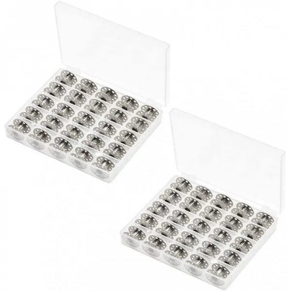 금속봉제보빈스 - 형제봉제기용 15급보빈스 50pcs - 케이스가 있는 가수봉제용 프리미엄품질금속보빈스 - 켄모어 베이비록 자, 단일옵션