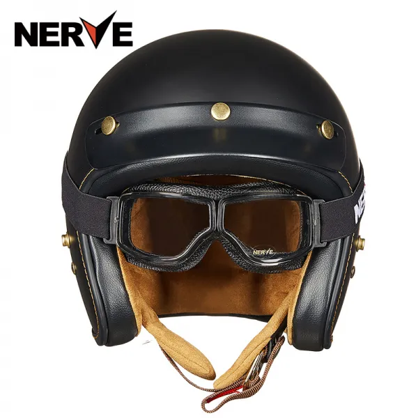 빈티지 레트로 클래식 헬멧 Nerve Motorcycle Summer Retro Half Helmet Riding Electric Car Helmet Carbon Fiber Battery Car 565852226454 고전적인 사실상2xl