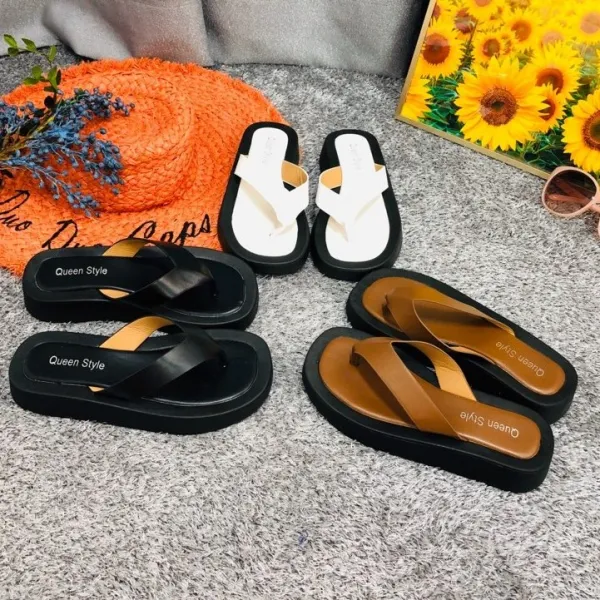 까리한걸 여행신발 발편한 여성 조리 통굽 키높이 푹신한 발안아픈 나막신 쪼리 슬리퍼