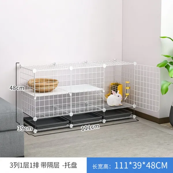 토끼장 집 토끼집 토끼장 기니피그 철장 케이지 가정용 실내 애견울타리 특대사이즈 창고정리 양식우리 자동 분뇨청소 이층, 111*39*48 [커다란 공간을 이중으로 늘리다]개
