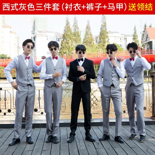 들러리 형제 단복을 달다 결혼예복 양복 옴므셔츠 서양식 봄계절