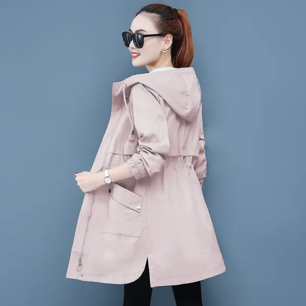 YUNMIHUAXIAN 여성 캐주얼 롱 트랜치코트 46455863