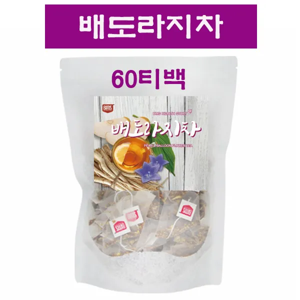 배도라지차 60티백 도라지 배 차 원물 삼각티백 감기 기침 목건강 기관지에좋은 건강차 추천