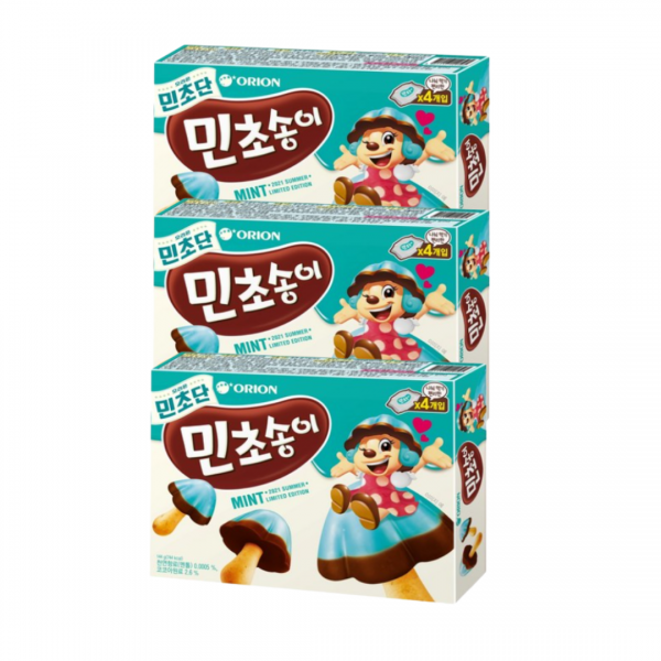 오리온 민초송이 민초단 민트초코송이 민초송이 민트초코 144g X 3개