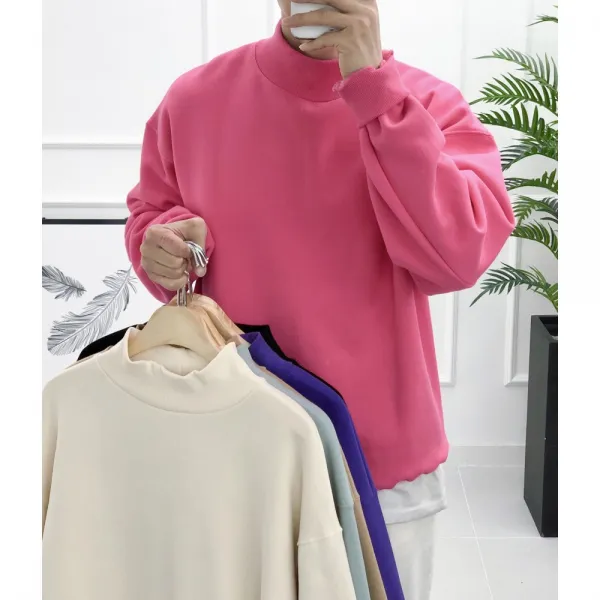 장롱 남성 반목폴라 기모티셔츠 긴팔 티셔츠