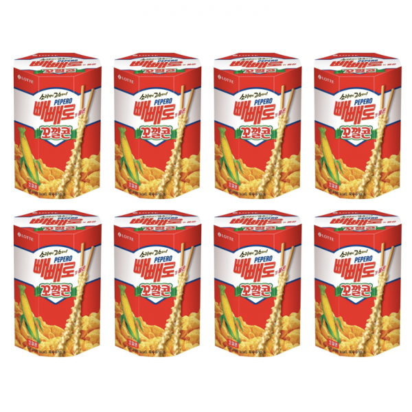 소리까지 고소하다! 롯데 빼빼로가 품은 꼬깔콘 124g 8개
