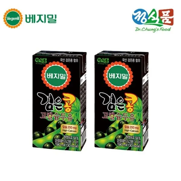 베지밀 검은콩 두유 고칼슘 190ml, 72팩