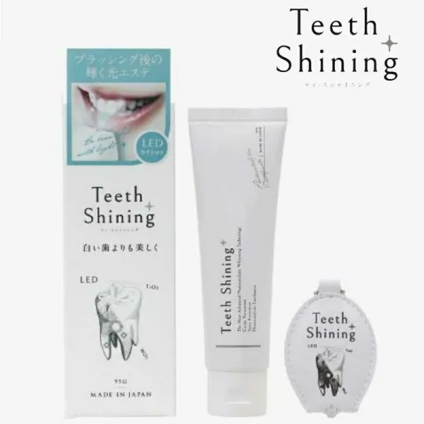 [직업 여성 게재]Teeth Shining[티ー스 샤이닝]미백 치약 LED라이트 자택 누런 때 황 바미 야니 덴탈 케, 1
