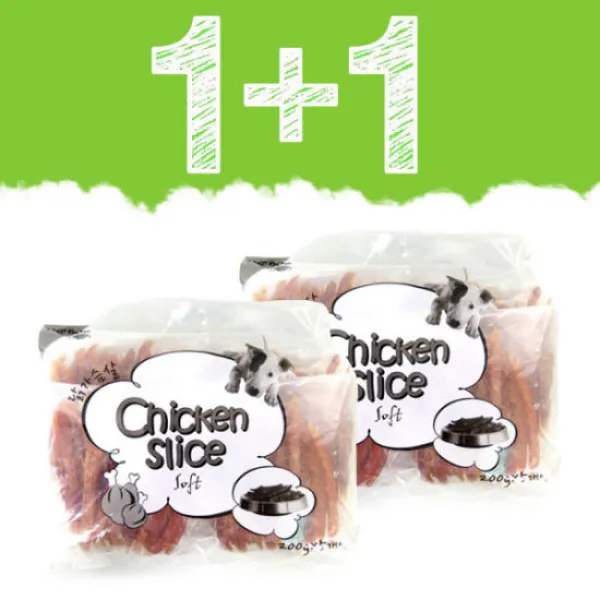 [덤앤덤]더독 치킨 소프트 슬라이스 져키 1kg (특대용량)X2개, 단품