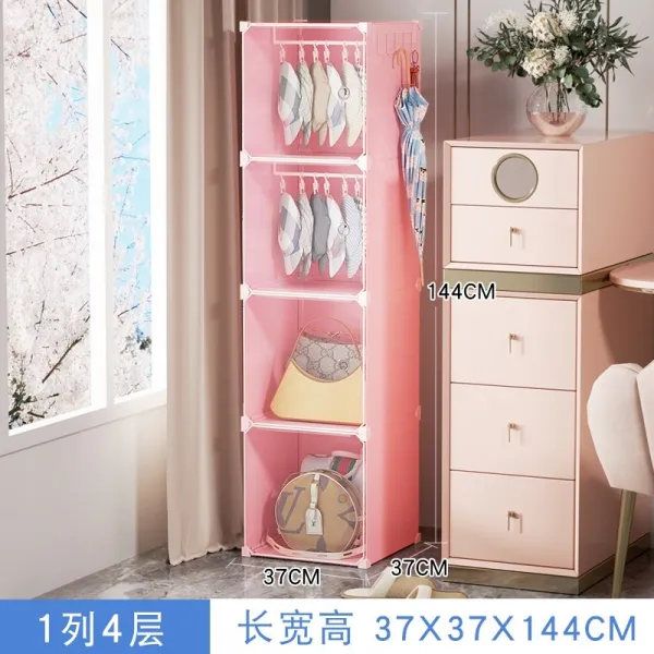 모자보관함 전시대 착지 어머니와 수납정리대 침실 가방 스카프 멀티 투명 맡기다 모자걸이 2882602094 핑크 1열 4단 중간사이즈