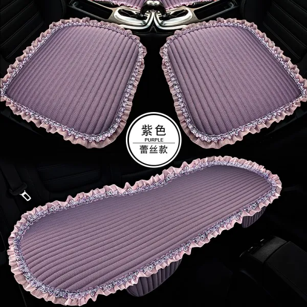 토요타 치향 우뢰 릉 chr 아리스 캠리 자동차 방석 사계절용 싱글 마 의자, 핑크퍼플 삼종세트 레이스 타입