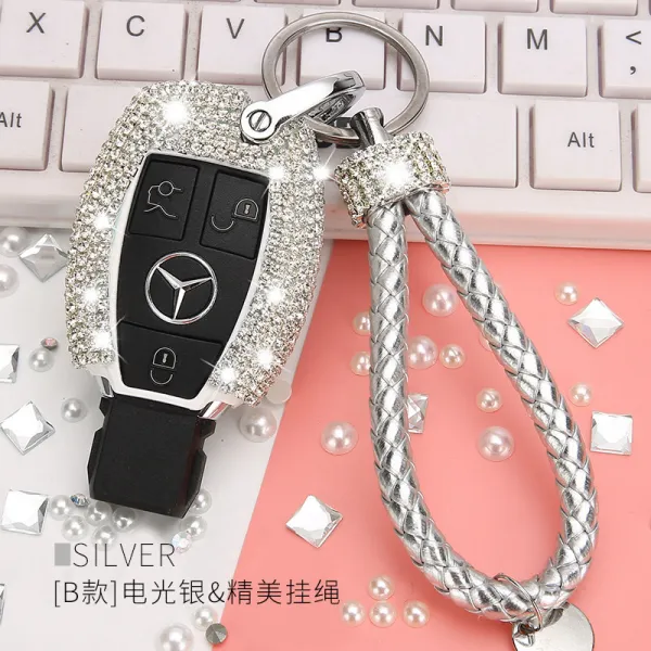 벤츠 키 세트 2018gle320 여자 gla260glc300 큐빅 cla220 버클 a200, B타입 전깃불 실버 타입