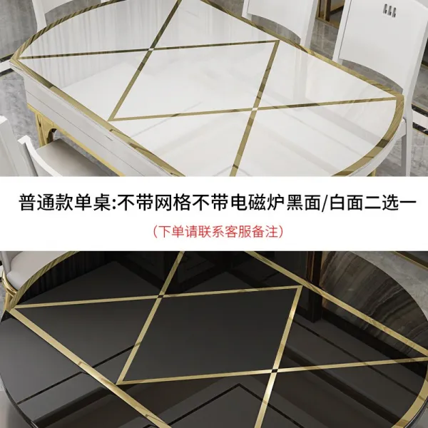 인덕션 포스트모던 심플 럭셔리 신축 접이식 식탁의자 조합 소형 가정용 일체형 원형테이블, T05-표준스타일 그물 그렇지 않다 전기 인덕션(연회석테이블 양자택일)