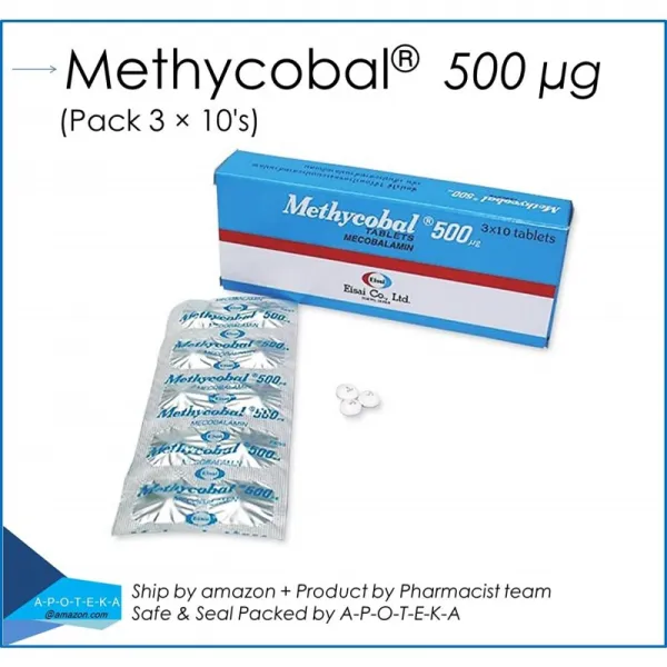 Methycobal 500 mcg 정제 Mecobalamin (포장 3 × 10) 일본 Eisai 제품 Mecobalamin (B12)를 사용한 말초, 1