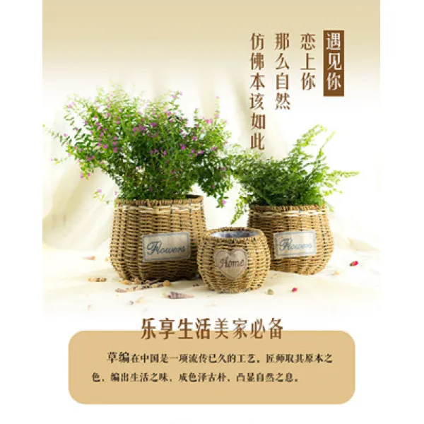 Apr.19 200번 초편류 덩굴편전원 핸드메이드 창의화분 꽃꽂이 녹식다육녹라편직 벽걸이 핸드Z, 2_둥 근 입 에 똥칠 을 하 다.