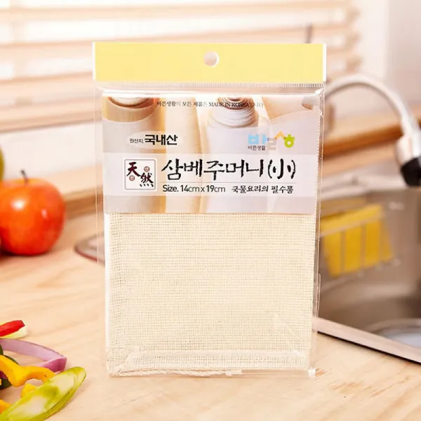 T에버드림 바른삼베주머니-국산 소-14x19 // 걸음망 거름망 육수망, 1개