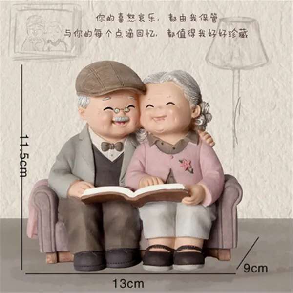 복고장식장 노인 할아버지 할머니 장식품 백년해로 술장 거실 집안용 부부 커플용품 결혼선물, T18-서로 사랑 쇼파 사진을 보다