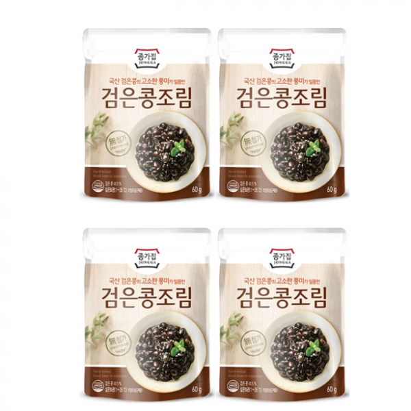 호호몰 혼족님 모여라!! 종가집 검은콩조림60g -밥도둑 반찬 캠핑용, 4개