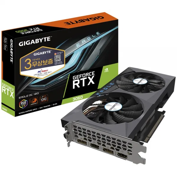 GIGABYTE 지포스 RTX 3060 EAGLE OC V2 D6 12GB 피씨디렉트, 단품
